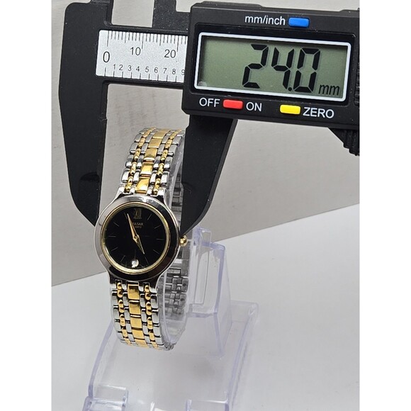 Vintage Pulsar by Seiko Womens Two Tone Date Quartz Bracelet Watch New Battery main image 7